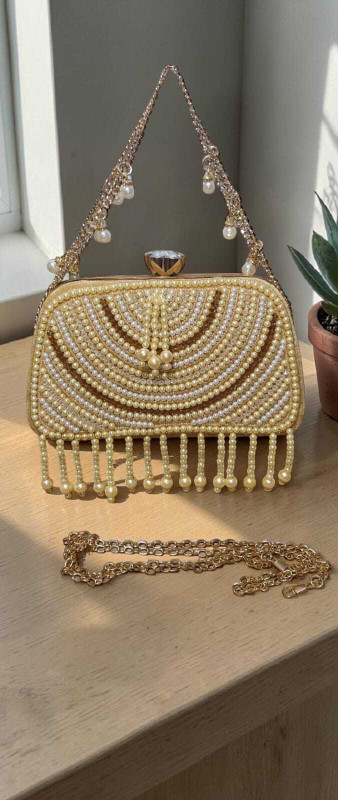 MS COLLECTIONS Casual White Clutch