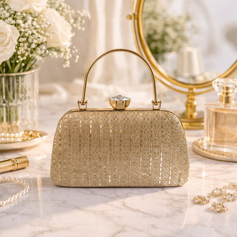 Cherry Kat Party, Casual Gold Clutch
