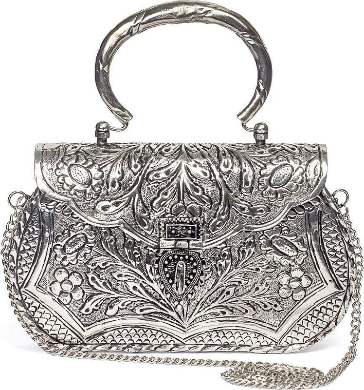 MLS HANDICRAFTS Party, Casual Silver  Clutch