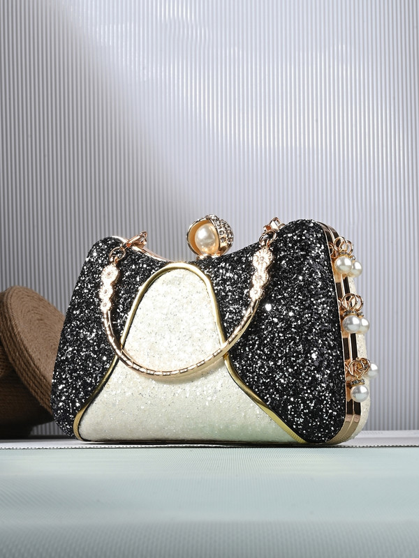Toobacraft Party White, Gold Clutch