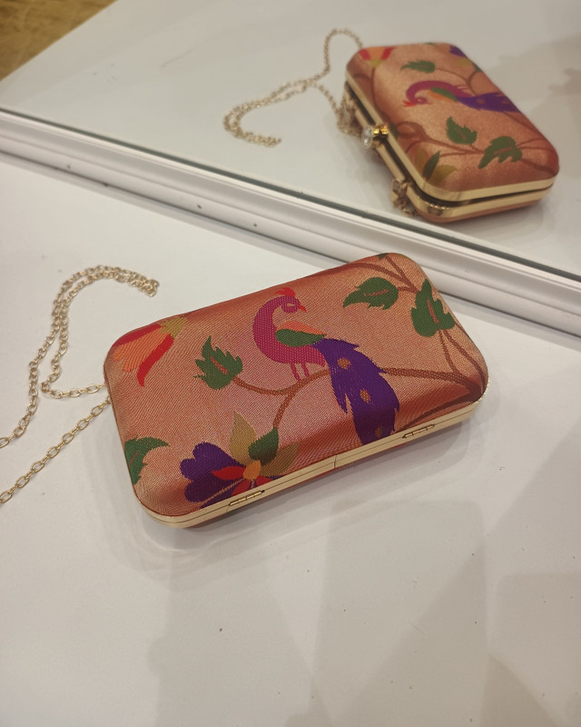 swatu creations Party, Casual Peach, Pink Clutch