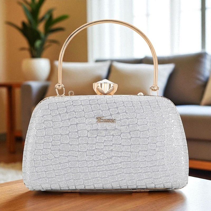 Exotic Party Silver, Gold  Clutch