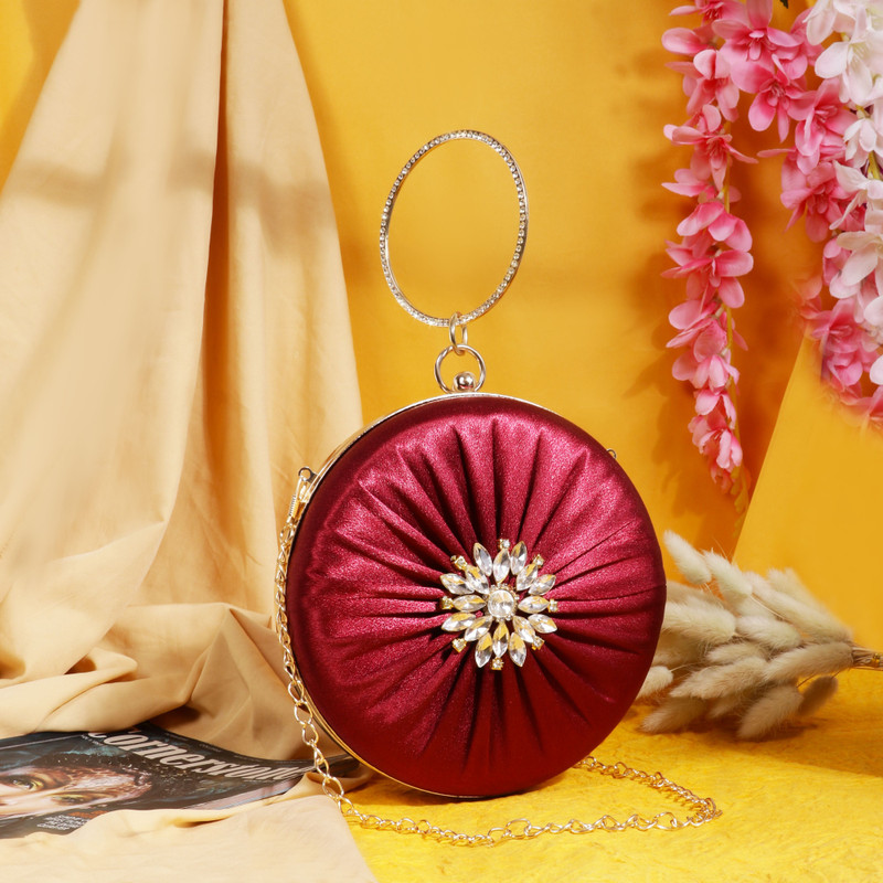 Alzius Party, Casual, Formal Maroon Clutch