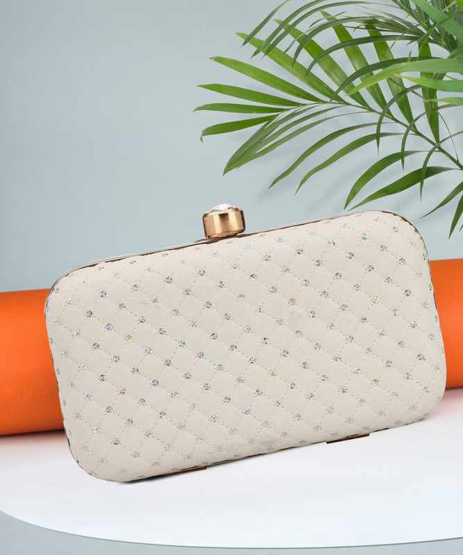 BABERWAL ENTERPRISES Casual, Formal, Party, Sports White  Clutch