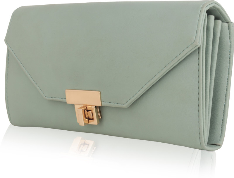 Reshu Casual Light Green Clutch