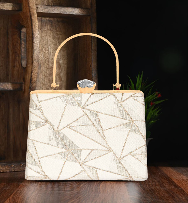 CLIX Party, Casual, Formal Cream Clutch