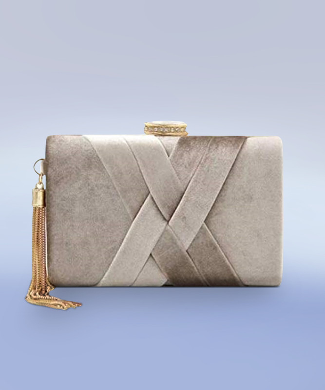 LA BELGIUM Party Beige  Clutch