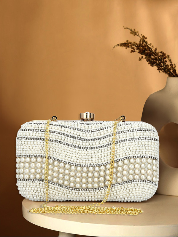 Zari And Fashion Party White Clutch