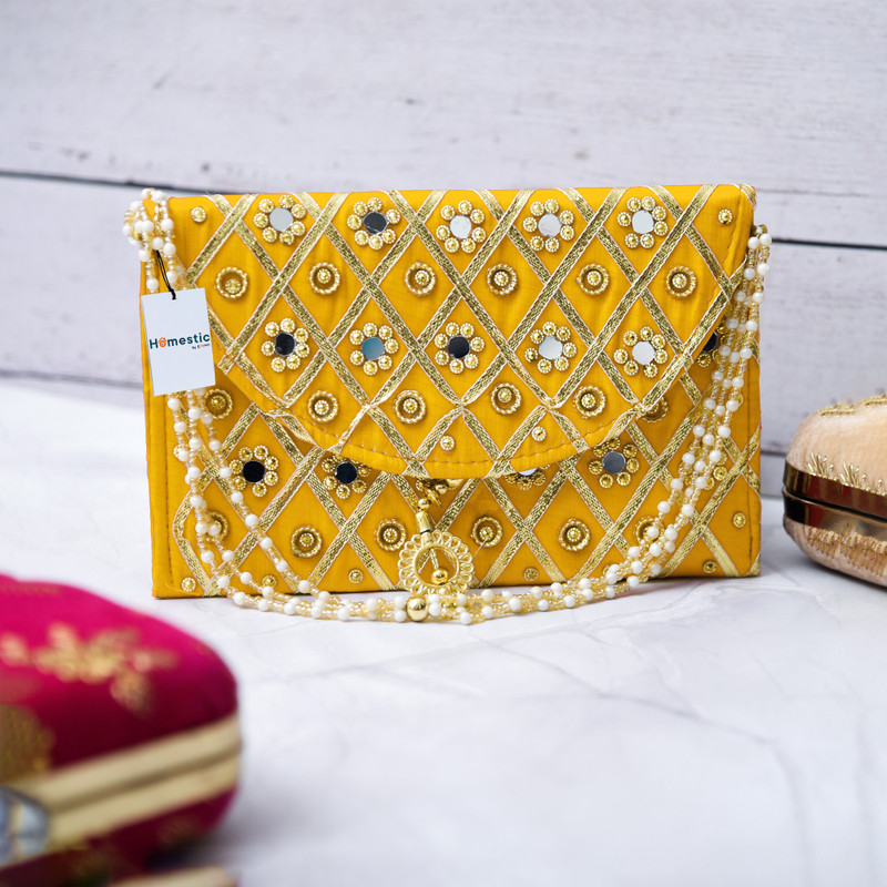 Belladona Casual Yellow Clutch