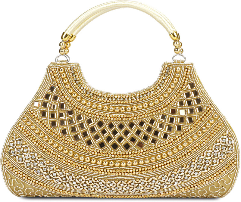 yuvika handicraft Party Gold Clutch