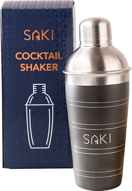 Saki 500 ml Steel Cocktail Shaker(Silver)