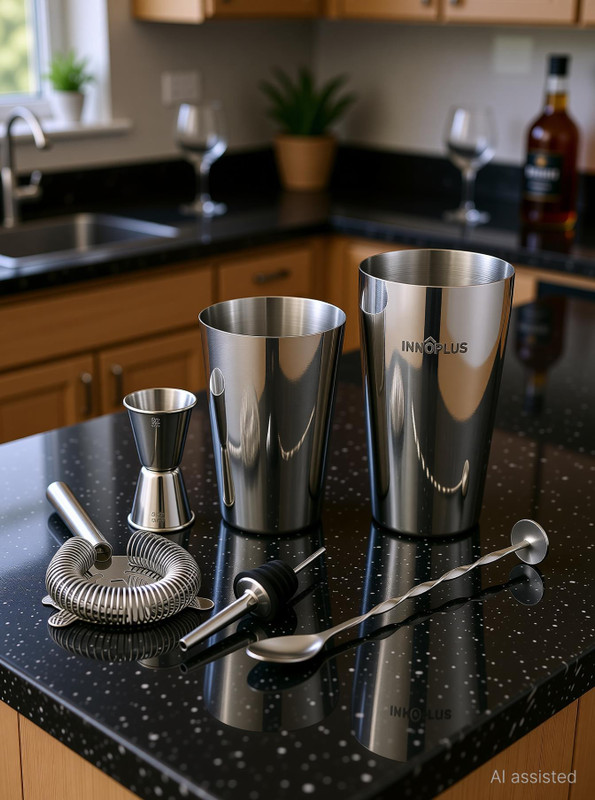 bar box Steel Bar Set Durable Drink Mixing Accessories for Home Bar Bar Set(Steel)