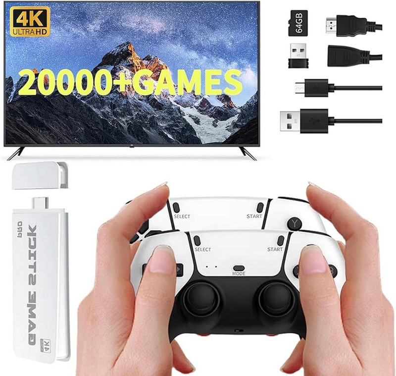 GameStick 2.4G Wireless Controller 4K HD Console Built-in 10k+ Retro Games AX13 Bundle Edition(Code in the Box - for PC)