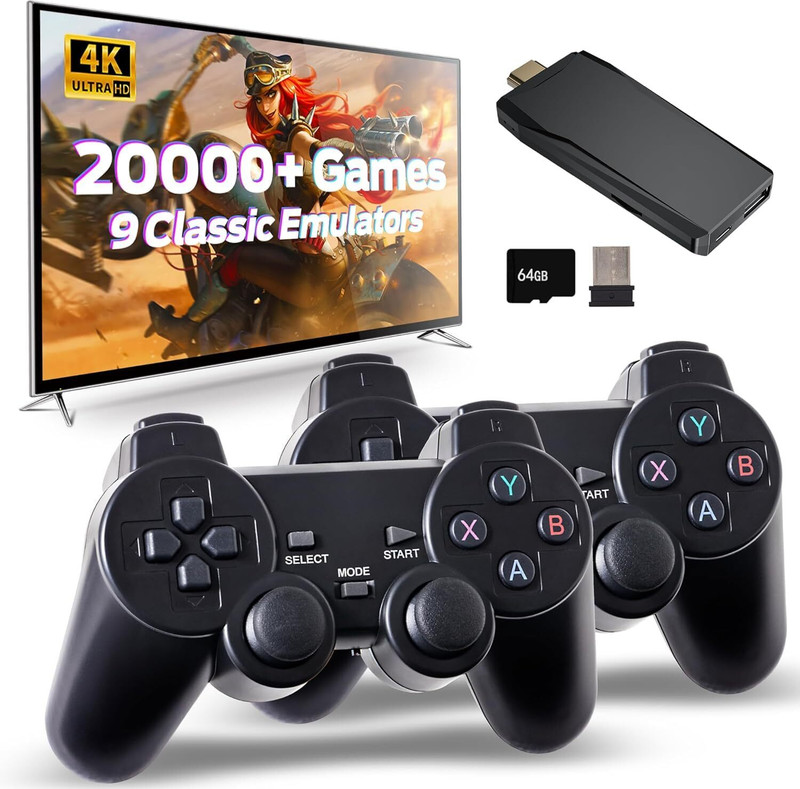 M8 Retro Game Stick Console 4k 2.4G Dual Wireless game box video games for tv 25th Anniversary Edition(Code in the Box - for PC)