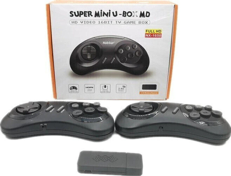 Clubics 16 Bit TV Video Games for Kids with 688 Games Included - Wireless Video Games (Black) Limited Edition(Code in the Box - for PC)