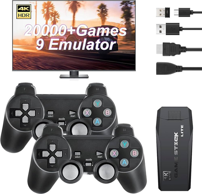 Timkolas 4K hd TV video game 2.4G with 23 emulators &25000+ inbuilt classic video game_22 64 GB with Mario,Contra series,Castlevania,Super Mario World, Donkey Kong Country,Tekken.(Multicolor)