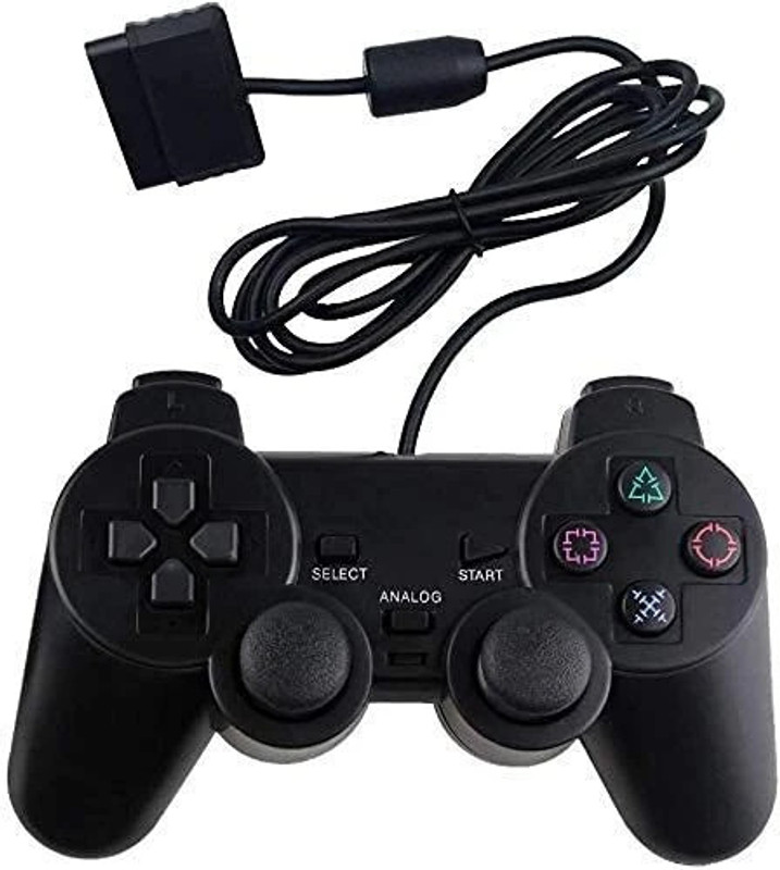 PS2 WIRED CONTROLLER FOR COMPITABLE PS2 CONSOLE (BLACK) Limited Edition with Game Add-On(Code in the Box - for PS2)