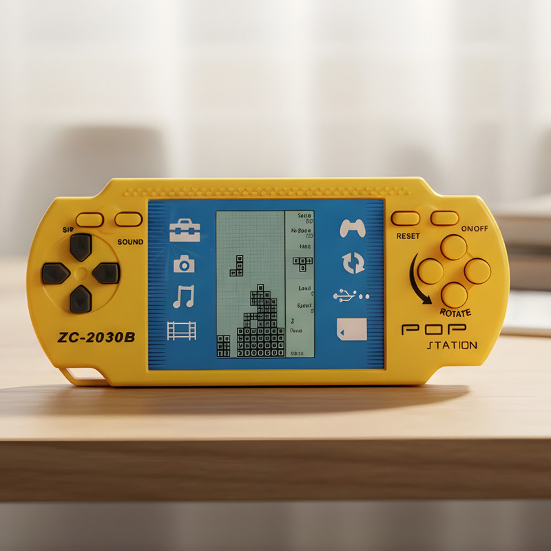 Pop Station Handheld Brick Game Console for Kids Retro Portable Video Game Black Edition with Game Add-On(Code in the Box - for Switch)