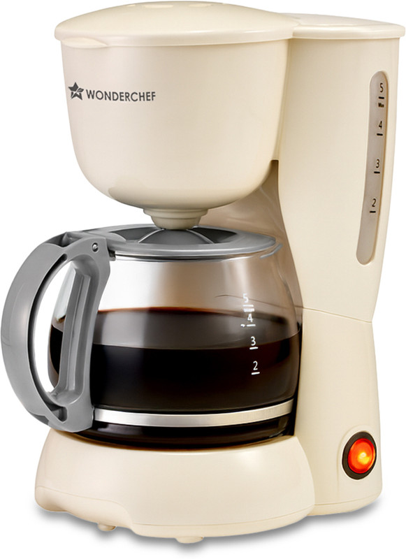 WONDERCHEF Veneto Brew Coffee Machine, 550 W, 6 Cups Coffee Maker(Ivory)