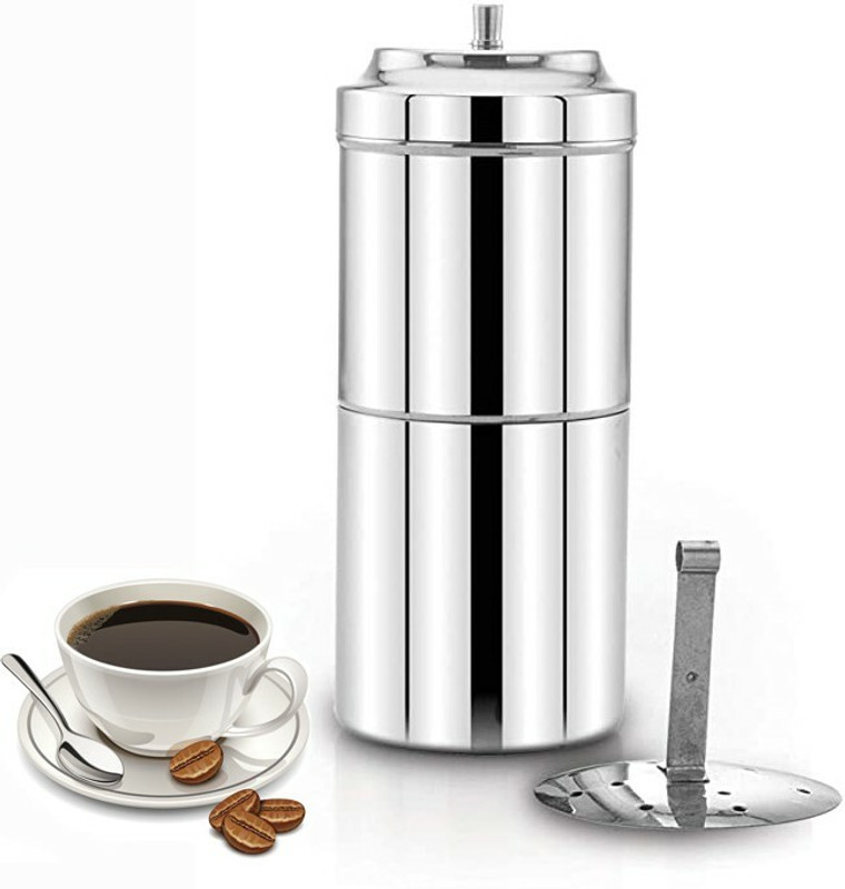 Prithi Home's and Kitchen Stainless Steel South Indian Filter Coffee Drip Maker (400 ml) 8 Cups Coffee Maker(Silver)