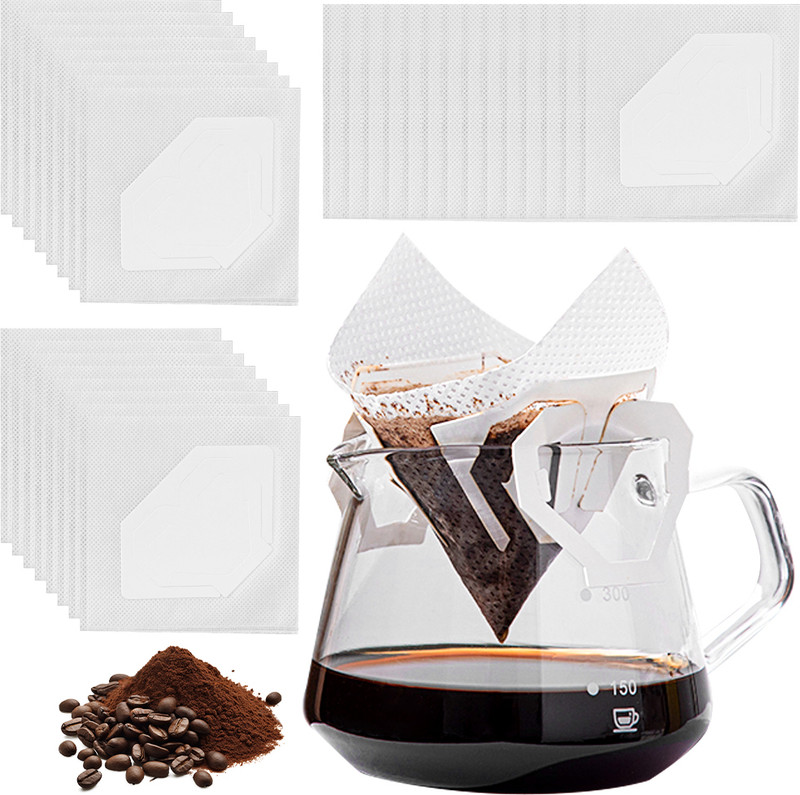 HASTHIP 30Pcs Paper Coffee Filter Bag with Hanging Ears for Travel Pour Over Brewing Cup Indian Coffee Filter(30 ml)