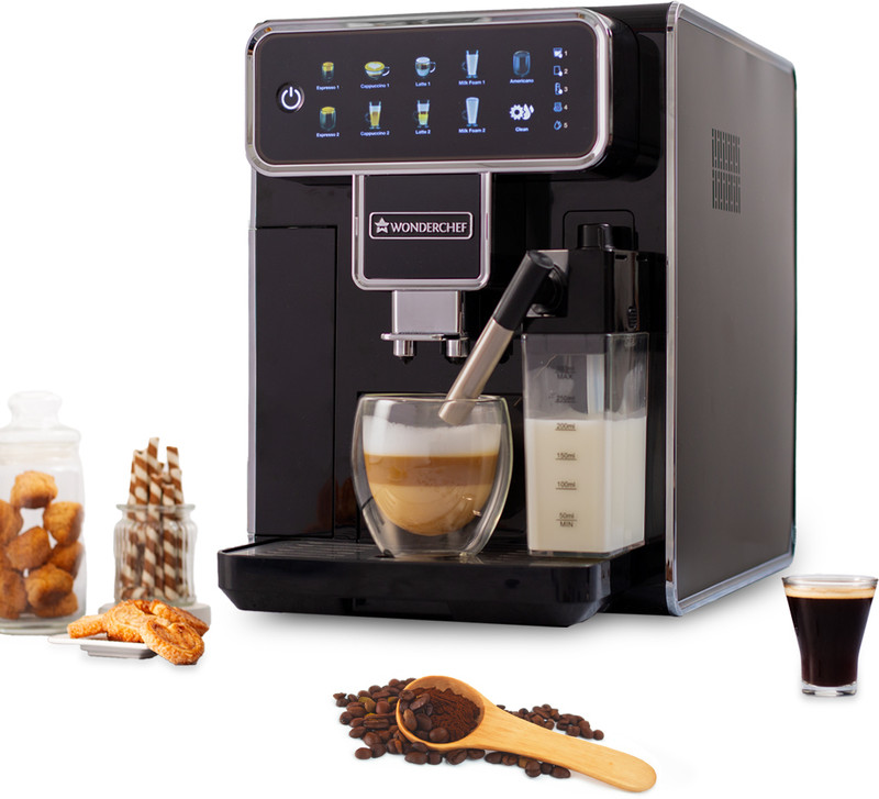 WONDERCHEF Regenta Fully Automatic Coffee Machine with Auto Frother 19 Bar Coffee Maker(Black)