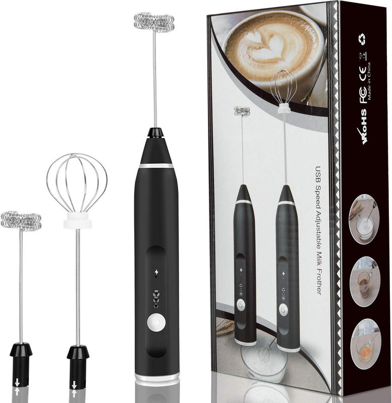 Shoprix 50 W Black Hand Blender(Milk Frother Handheld USB, Rechargeable Electric Coffee...