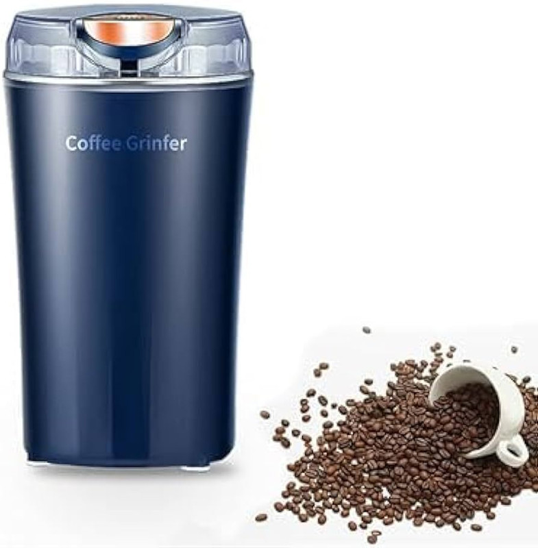 ZOOBE Enterprise Portable Coffee Bean Pulverizer Machine - Stainless Steel Blade for Kitchen Use Coffee Maker(Blue)