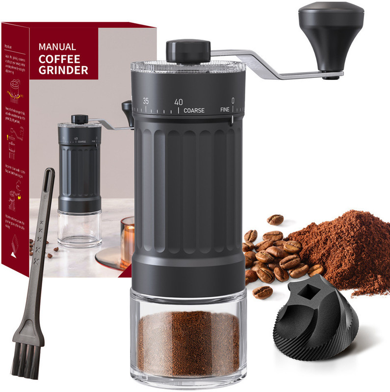 Verilux Manual Coffee Grinder Burr Adjustable Ceramic Conical Design Hand Muller Grinder