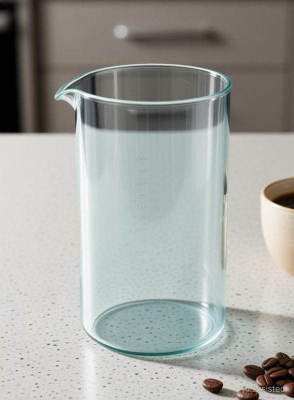 InstaCuppa Spare Glass Carafe for French Press Coffee Maker 600ml 6 Cups Coffee Maker(Multicolor)