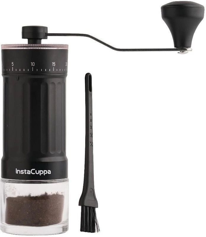 InstaCuppa Manual Coffee Bean Grinder with 40 Adjustable Settings, Fresh Grind for Espresso Coffee Maker(Black)