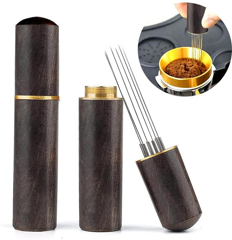 HASTHIP Espresso Coffee Making Natural Ebony Wooden Handle Pin Coffee Tamper Personal Coffee Maker(Bronze)