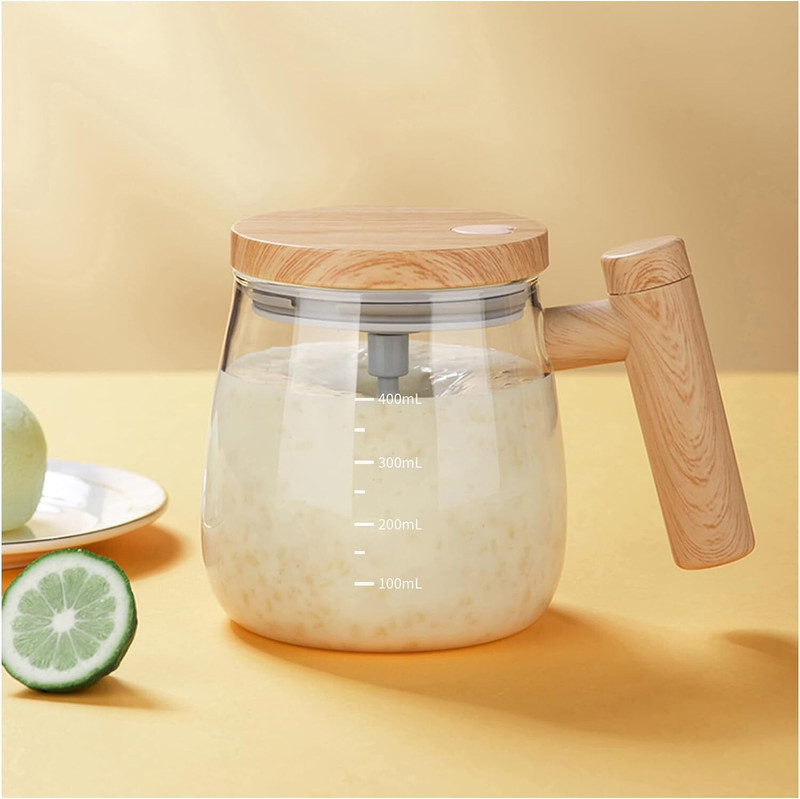Keilex Self Stirring,Electric Mixing Cup High Borosilicate Glass Coffee(400 ml) Glass Coffee Mug(400 ml)