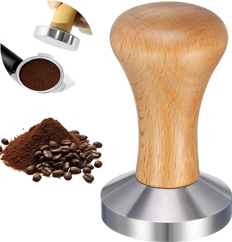 maycreate Stainless Steel Espresso Tamper with Elegant Wooden Handle Indian Coffee Filter(600 ml)