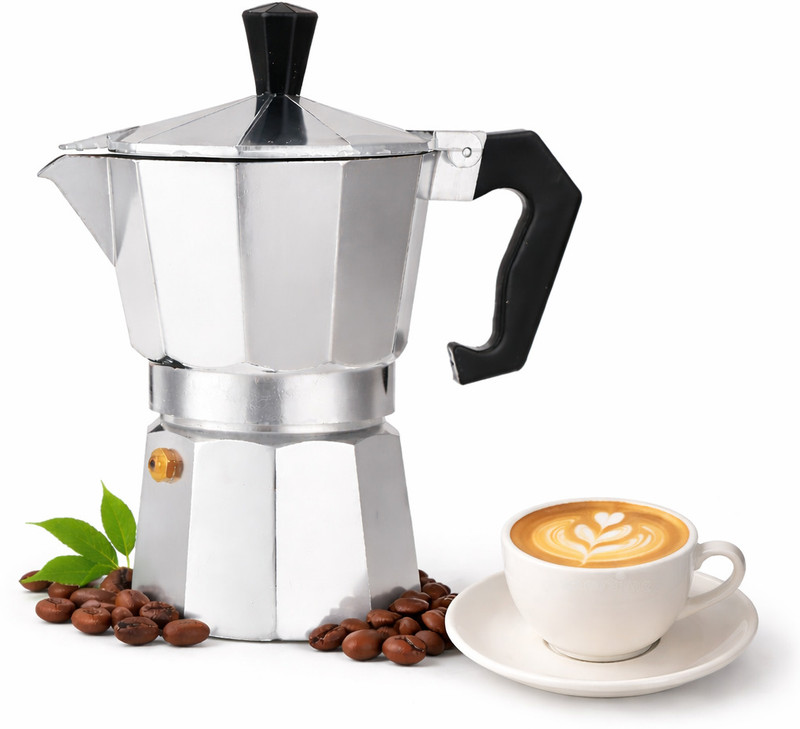 Bialetti Moka Coffee Pot 3 Cups Coffee Maker(Silver)