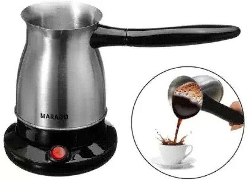 MARADO Stainless Steel Electric Kettle Multipurpose Extra Large kattle Personal Coffee Maker(Silver, Black)
