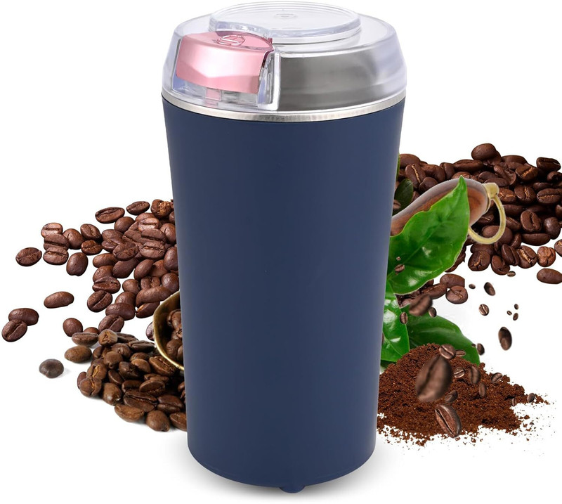BRVIMA Electric Coffee Grinder, Multifunctional Coffee Grinder 200 W Personal Coffee Maker(Blue)