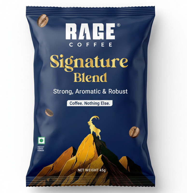 RAGE Signature Blend Instant Coffee | Strong, Aromatic & Robust | Instant Coffee(45 g)