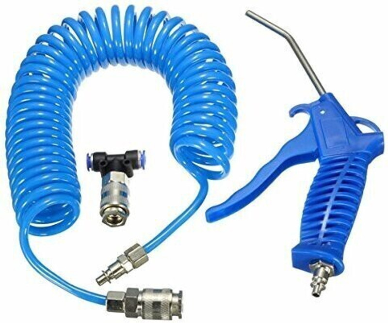 AASONS Air Blower Blow Spray Gun and 5 m Recoil Hose Dust Clean Nozzle Coil Spring Compressor