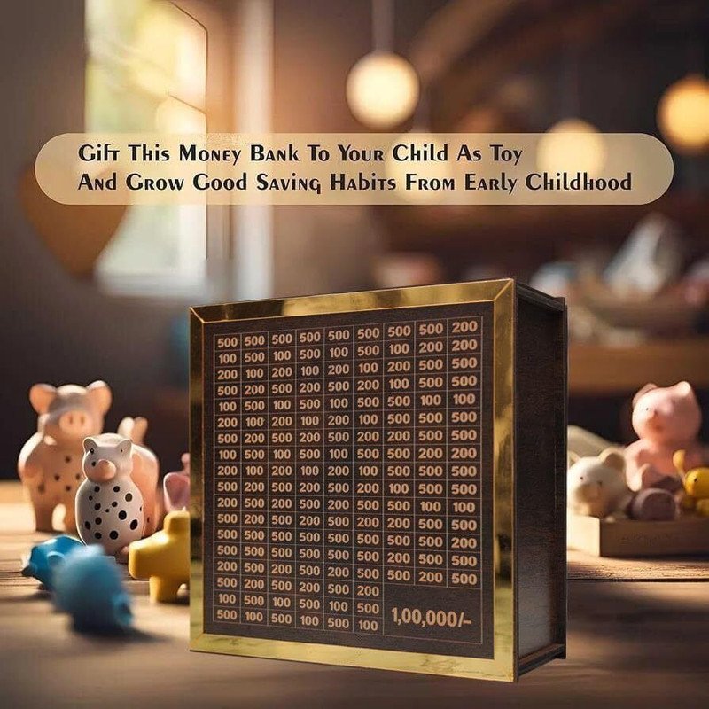 BRIENZZO Premium 1 Lakh Money Saving Box for Daily Savings Challenge & Financial Goals Cash Box(1 Compartments)