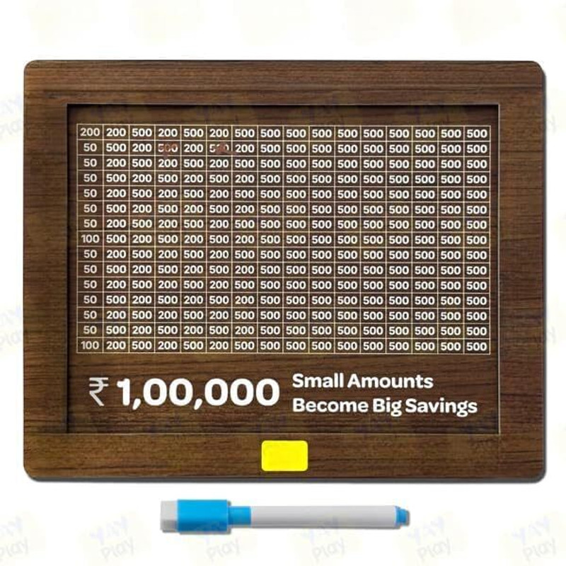 ERVY Wooden Money/Piggy Bank,Savings Challenge Box,Wooden Savings Box Coin Bank Coin Bank(Brown)