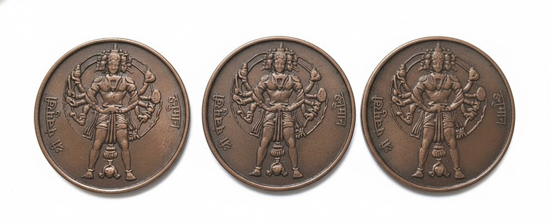 Eforest Rare Panchmukhi Hanuman Ji (2 Types) Aum 2 Coins Set , Weight approx 10 Gms each Medieval Coin Collection(1 Coins)