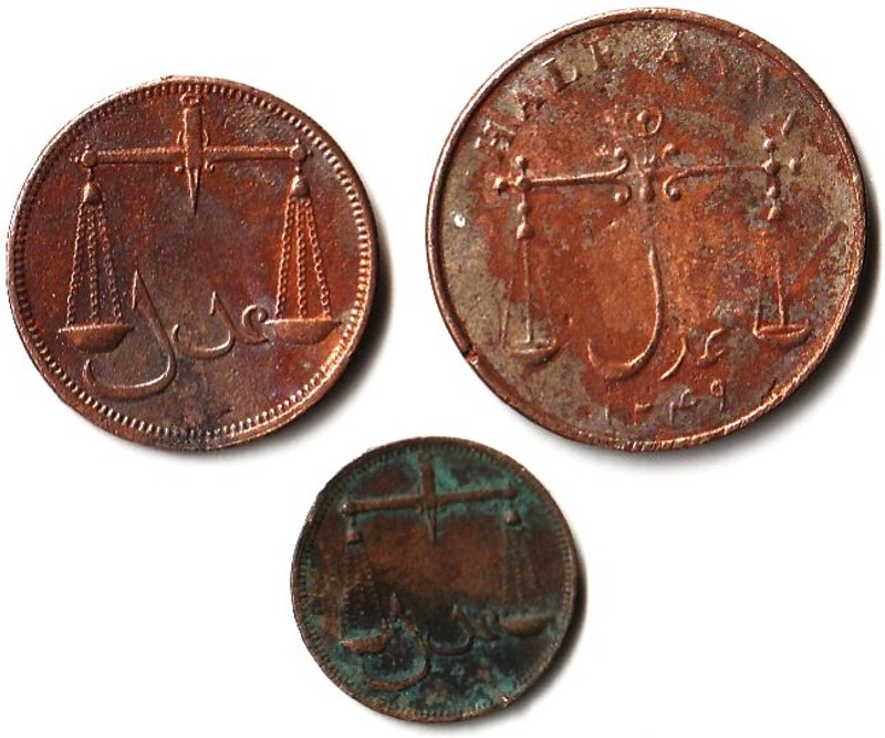 newway Set of 3 Rare Half Anna 1834 , 2 Pice & Half Pice 1794 British India old Medieval Coin Collection(3 Coins)
