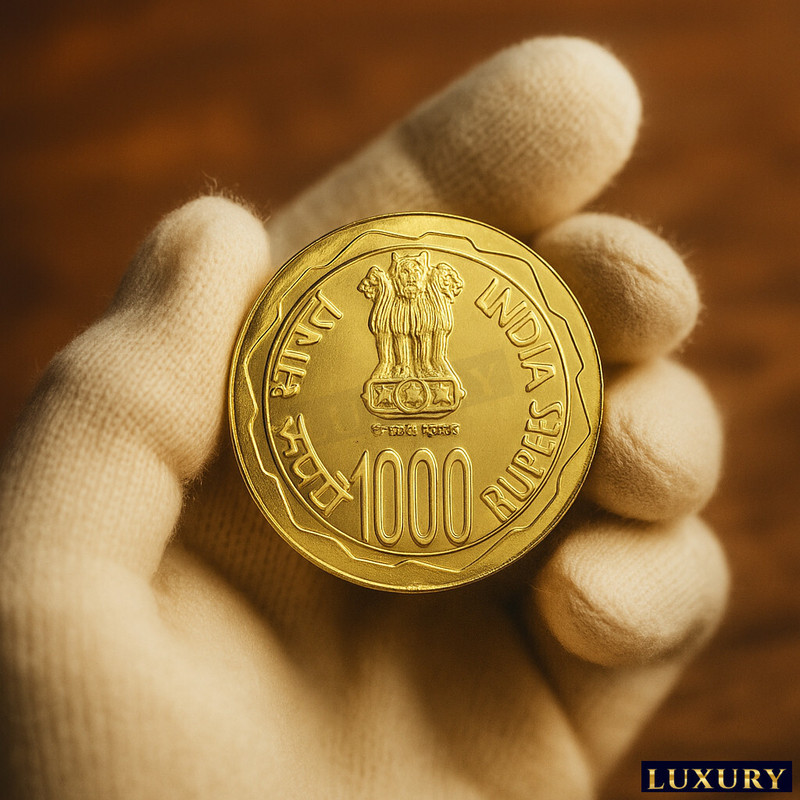 Luxury Big 60 Gram 1000 Rs 1869-1948 MAHATMA GANDHI, India Gold-Plated Medieval Coin Collection(1 Coins)