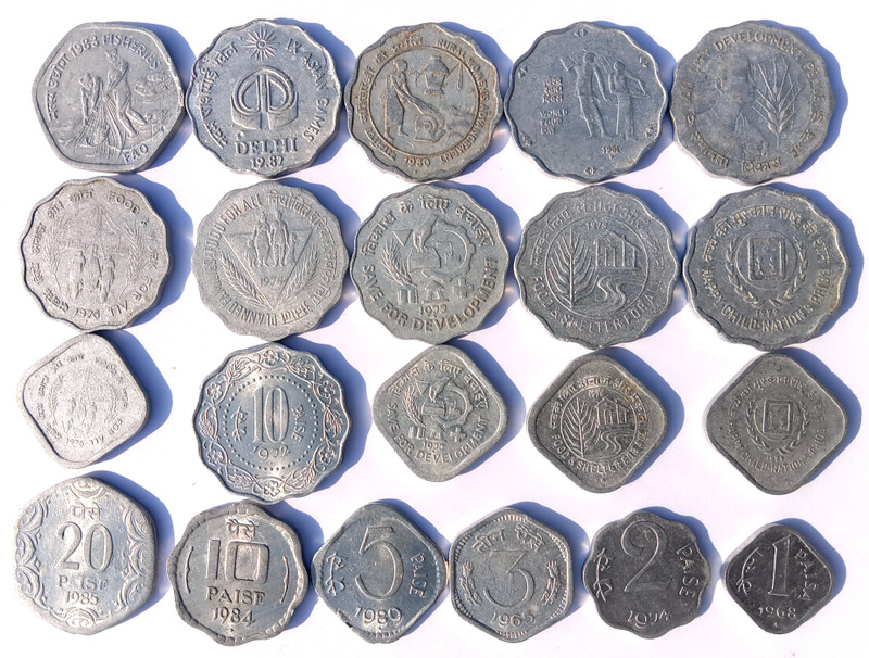 Naaz Rare Old Indian Coin Collection, Aluminum Commemorative, Mix Coin lot Modern Coin Collection(21 Coins)