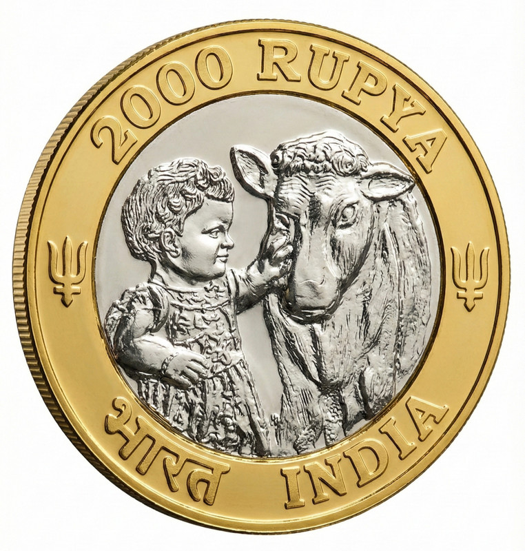 newway Bi-Metallic 2000 Rupya 2016 India, Goldplated & Silverplated Coin Collectible Modern Coin Collection(1 Coins)