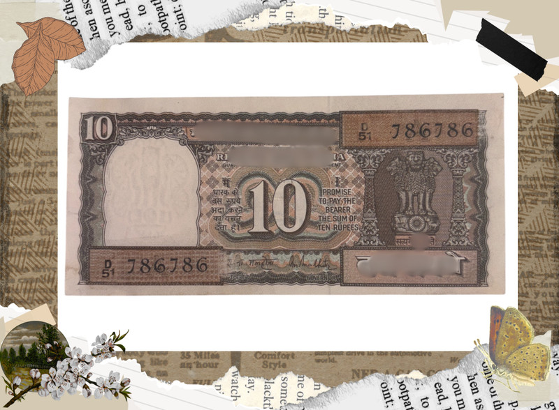 Parvati Heritage Collection 10 Rupee 786786 Special Fancy Serial Number 1 Boat Old Note Collection Modern Coin Collection(1 Coins)
