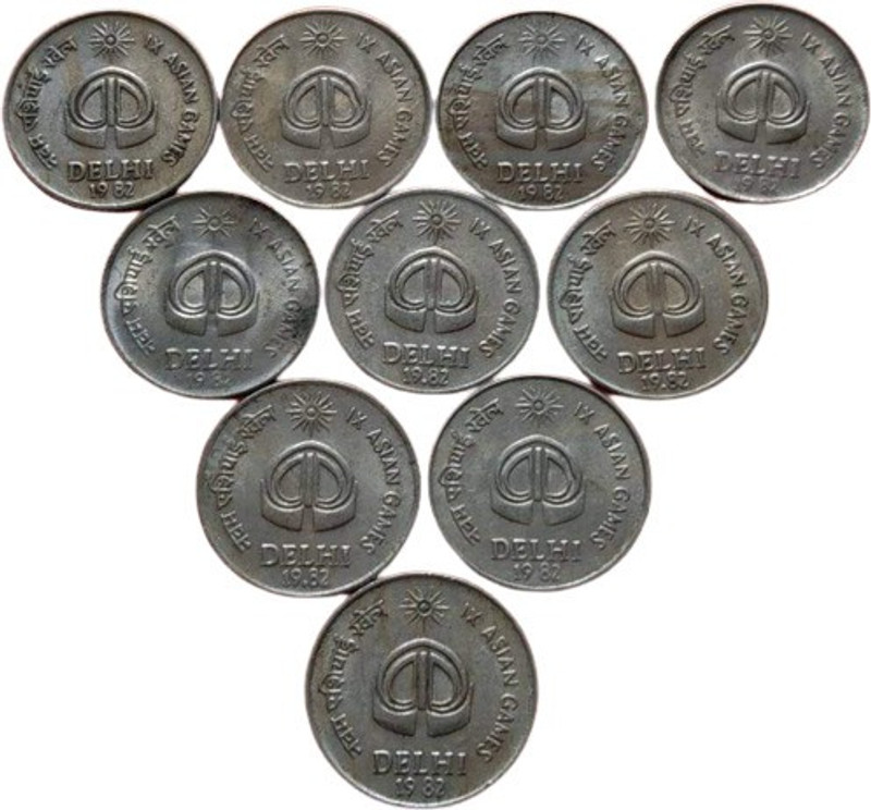 rbf 25 paise 1982 - IX Asian Games 10 Coin Medieval Coin Collection(10 Coins)
