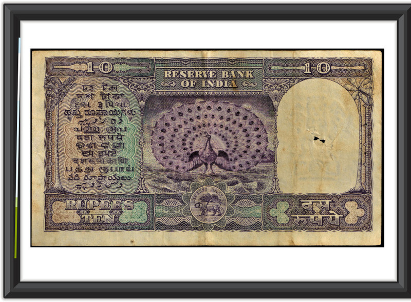 oldcoinwala 10 Rs 1 MOR C.D. Deshmukh Note Original Note Frame – Both-Side Display for Home Ancient Coin Collection(10 Coins)