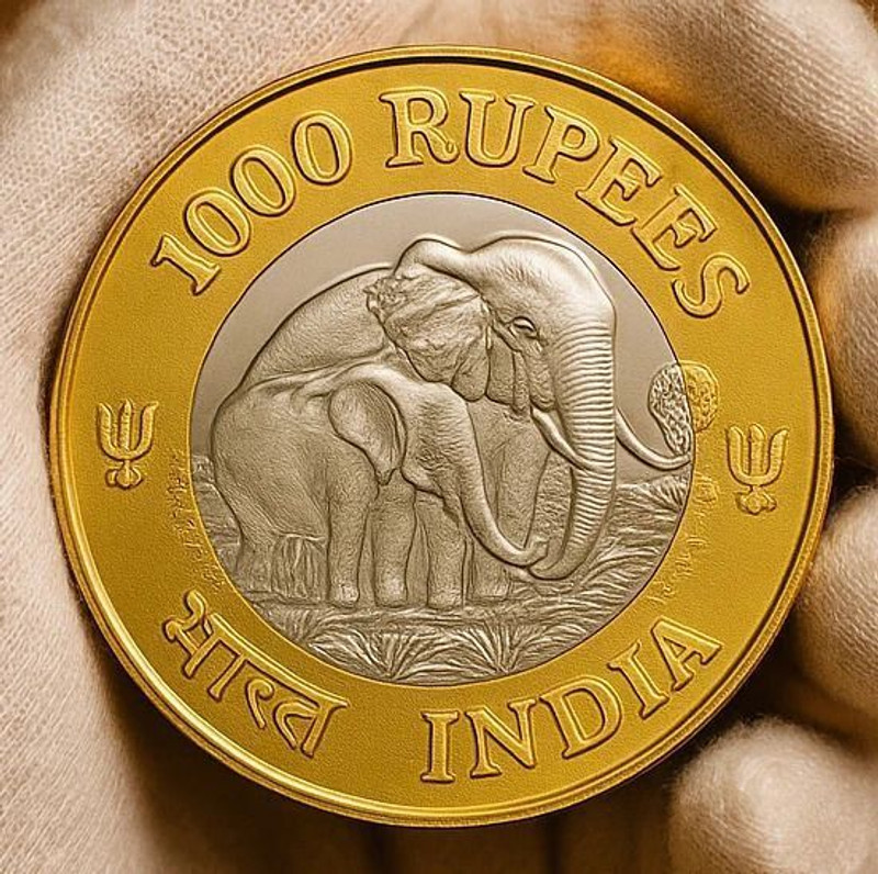 Luxury 1000 Rupees 2025 Elephants, India, Biometallic, Old Unique Medieval Coin Collection(1 Coins)